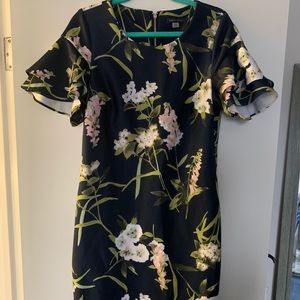 Tommy Hilfiger Floral Ruffle Sleeve Dress